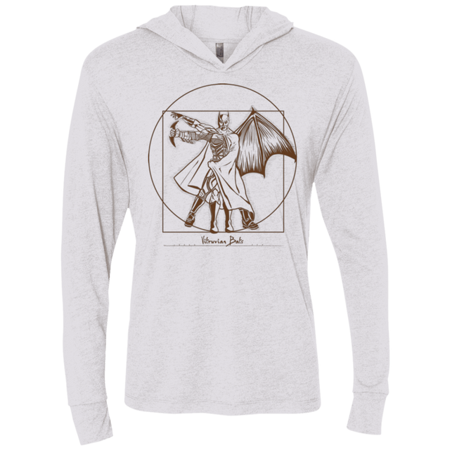 T-Shirts Heather White / X-Small Vitruvian Bats Triblend Long Sleeve Hoodie Tee