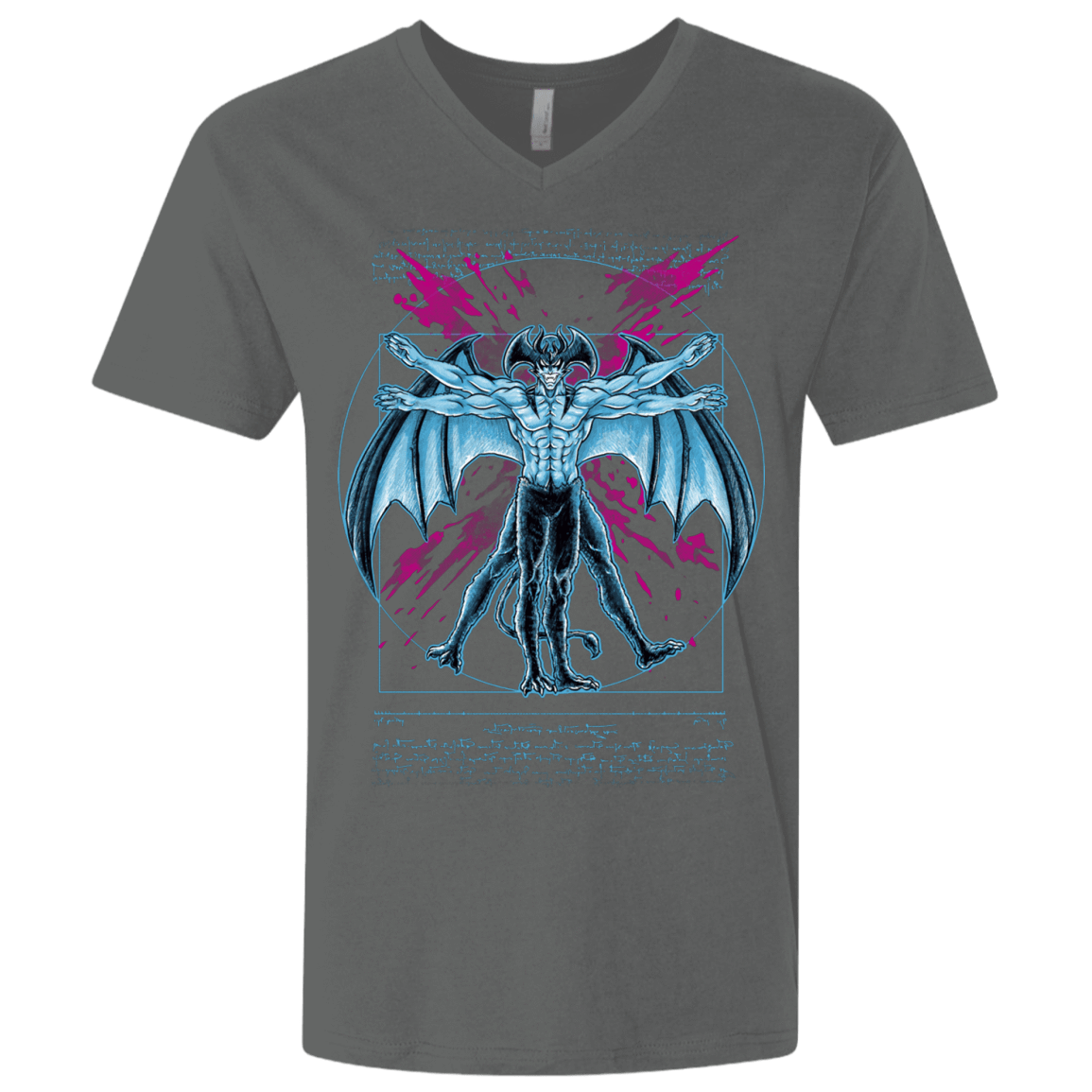 T-Shirts Heavy Metal / X-Small Vitruvian Devil Men's Premium V-Neck