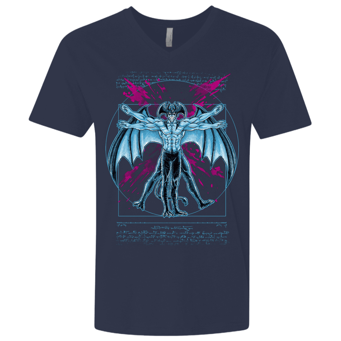 T-Shirts Midnight Navy / X-Small Vitruvian Devil Men's Premium V-Neck