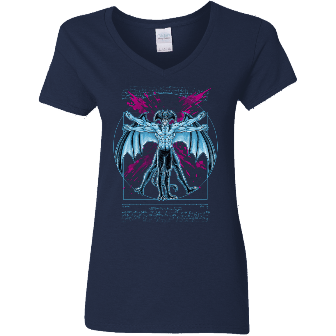 Vitruvian Devil Women's V-Neck T-Shirt