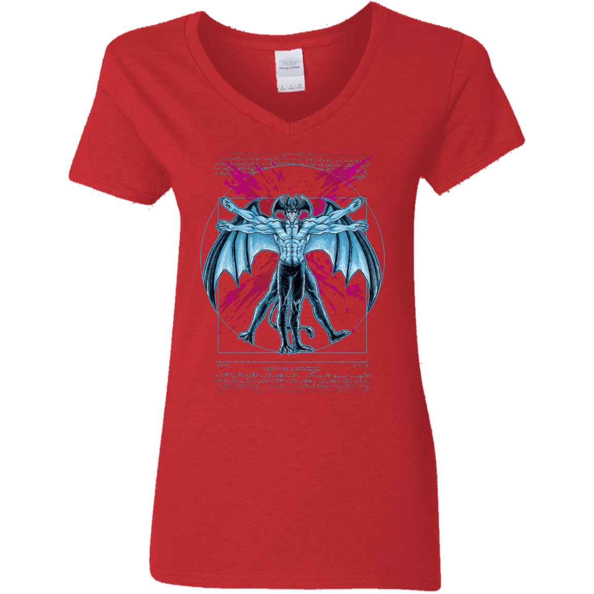 Vitruvian Devil Women's V-Neck T-Shirt