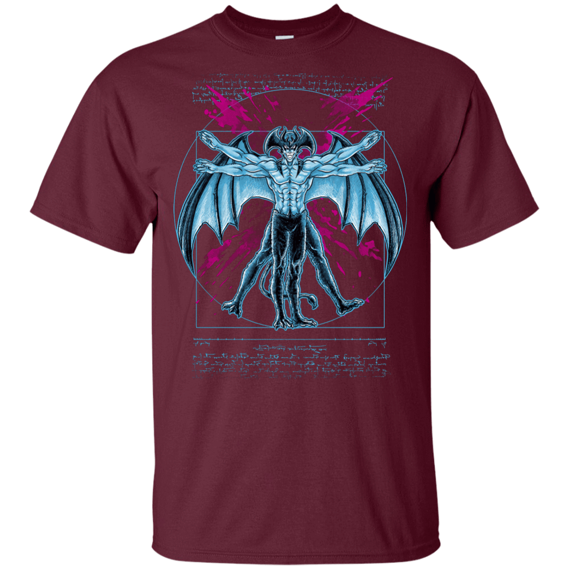 T-Shirts Maroon / YXS Vitruvian Devil Youth T-Shirt