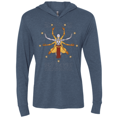T-Shirts Indigo / X-Small Vitruvian Omnic Triblend Long Sleeve Hoodie Tee