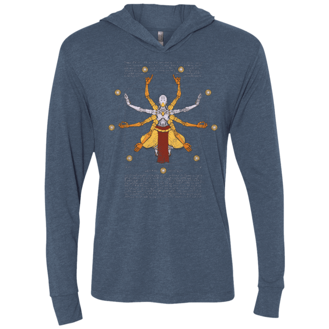T-Shirts Indigo / X-Small Vitruvian Omnic Triblend Long Sleeve Hoodie Tee