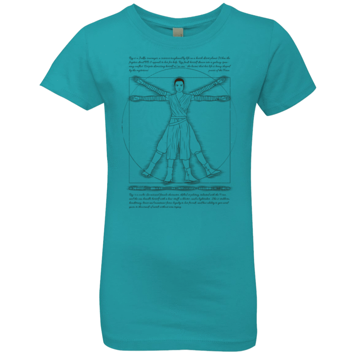 T-Shirts Tahiti Blue / YXS Vitruvian Rey Girls Premium T-Shirt