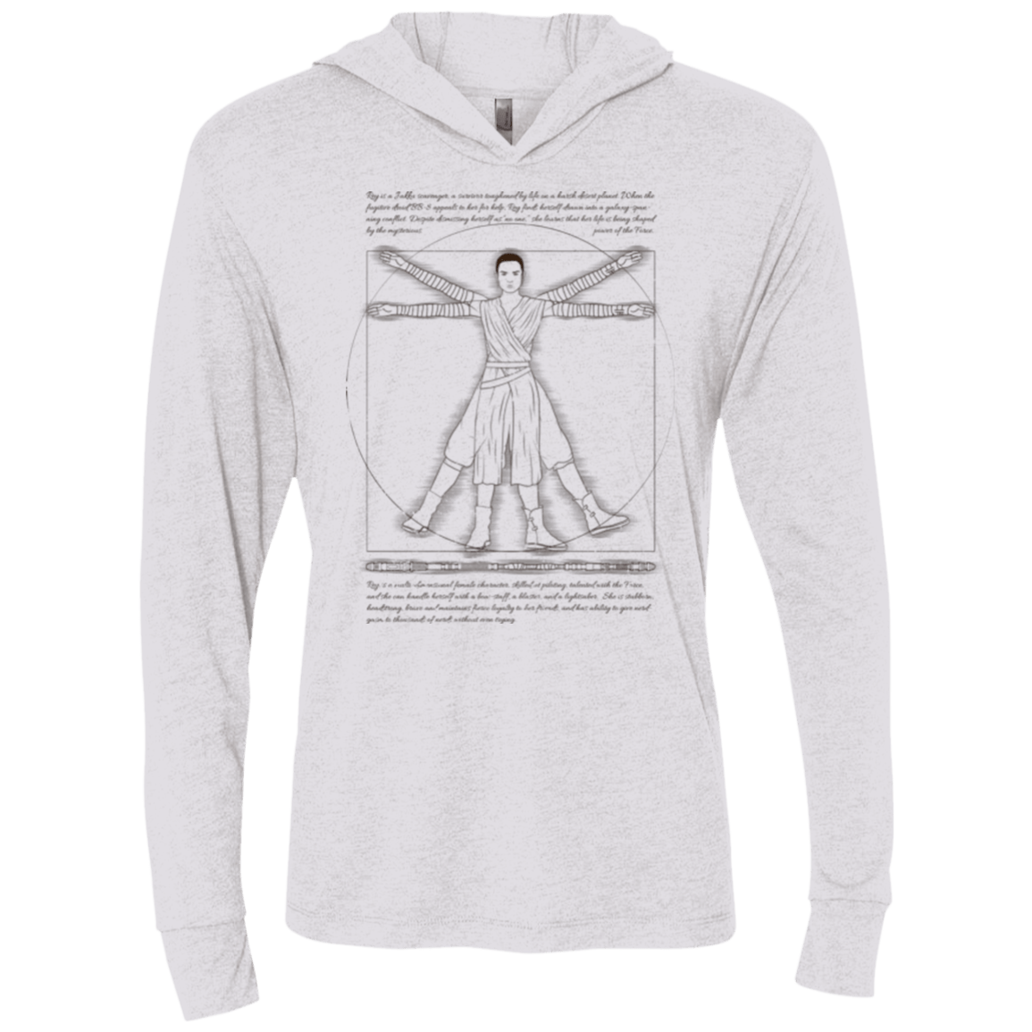 T-Shirts Heather White / X-Small Vitruvian Rey Triblend Long Sleeve Hoodie Tee