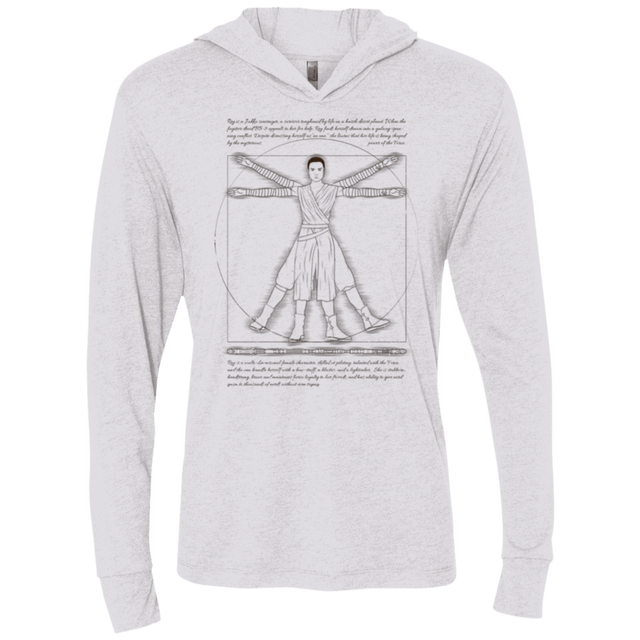 T-Shirts Heather White / X-Small Vitruvian Rey Triblend Long Sleeve Hoodie Tee