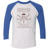 T-Shirts Heather White/Vintage Royal / X-Small Vitruvian Summer Men's Triblend 3/4 Sleeve
