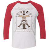 T-Shirts Heather White/Vintage Red / X-Small VITRUVIAN TRAINEE Men's Triblend 3/4 Sleeve
