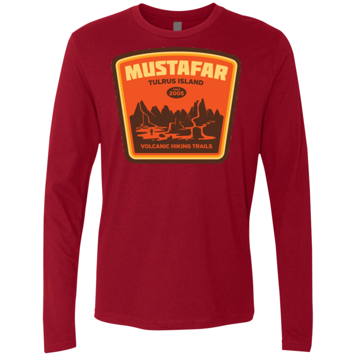T-Shirts Cardinal / Small Volcanic Hiking Trails Men's Premium Long Sleeve