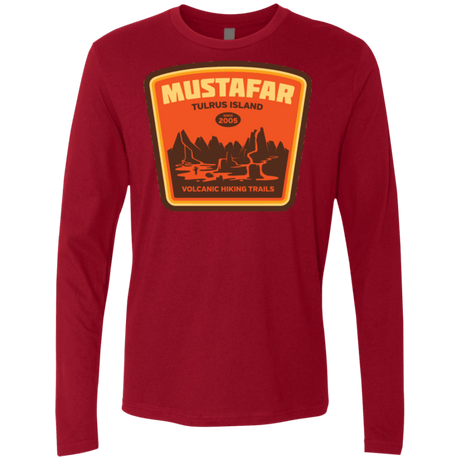 T-Shirts Cardinal / Small Volcanic Hiking Trails Men's Premium Long Sleeve