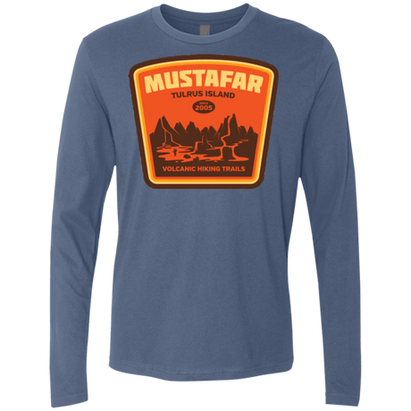 T-Shirts Indigo / Small Volcanic Hiking Trails Men's Premium Long Sleeve