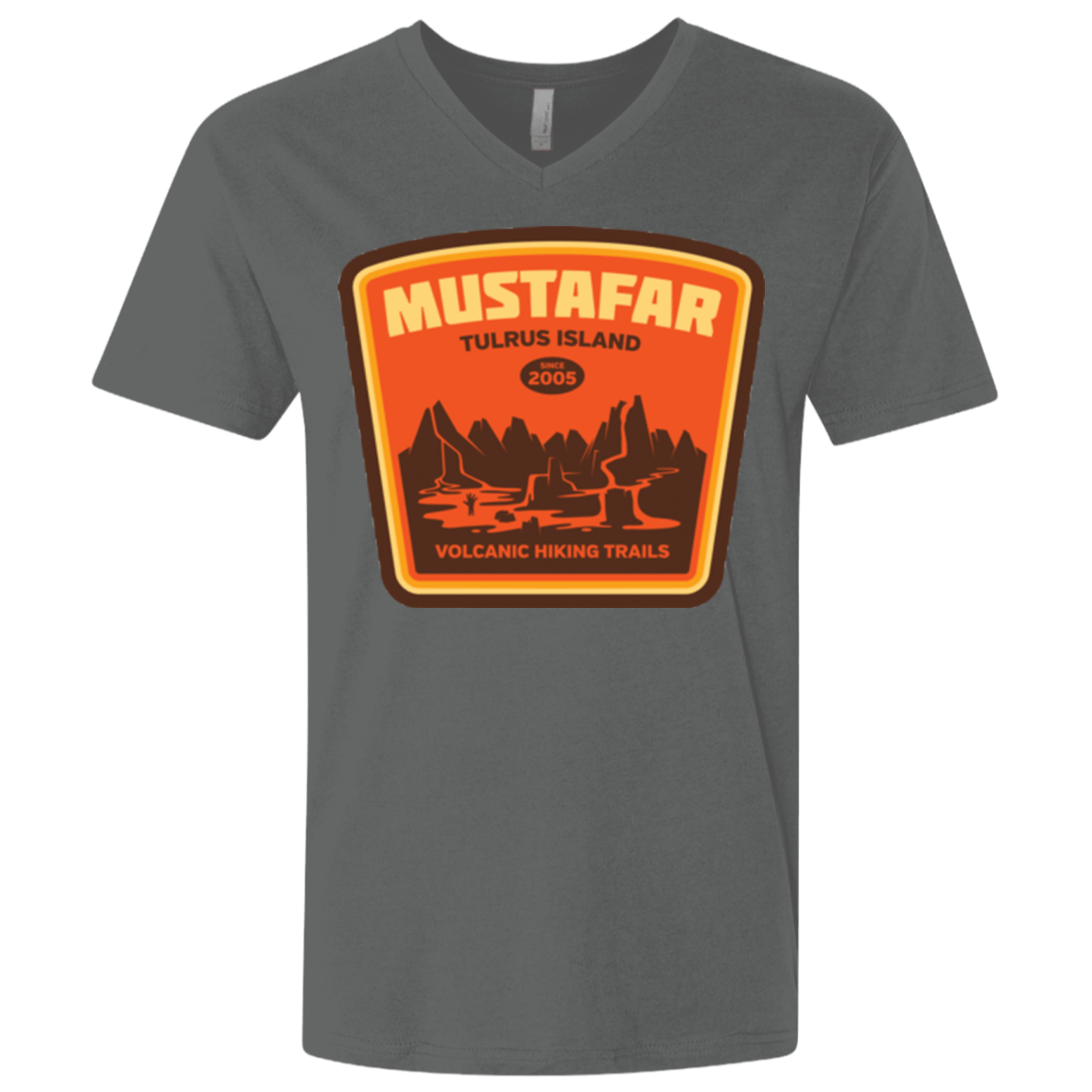 T-Shirts Heavy Metal / X-Small Volcanic Hiking Trails Men's Premium V-Neck