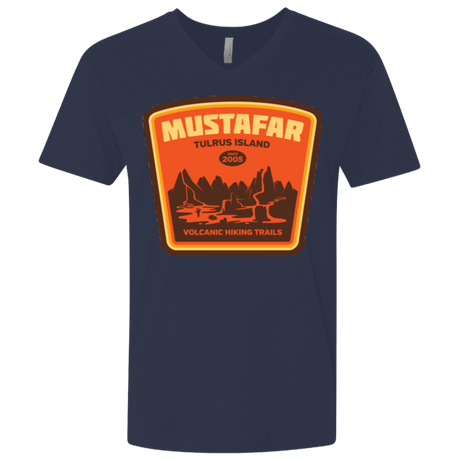 T-Shirts Midnight Navy / X-Small Volcanic Hiking Trails Men's Premium V-Neck