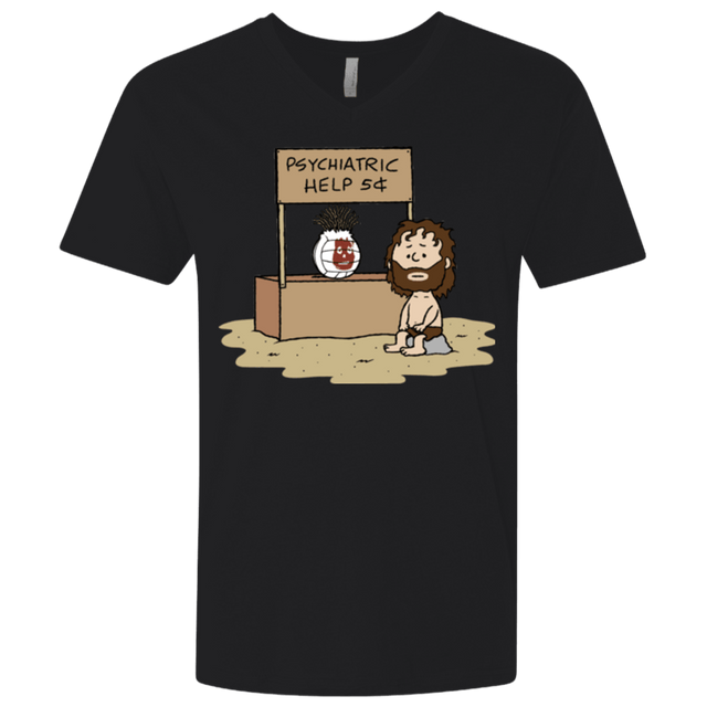 T-Shirts Black / X-Small Volleyball Help Men's Premium V-Neck