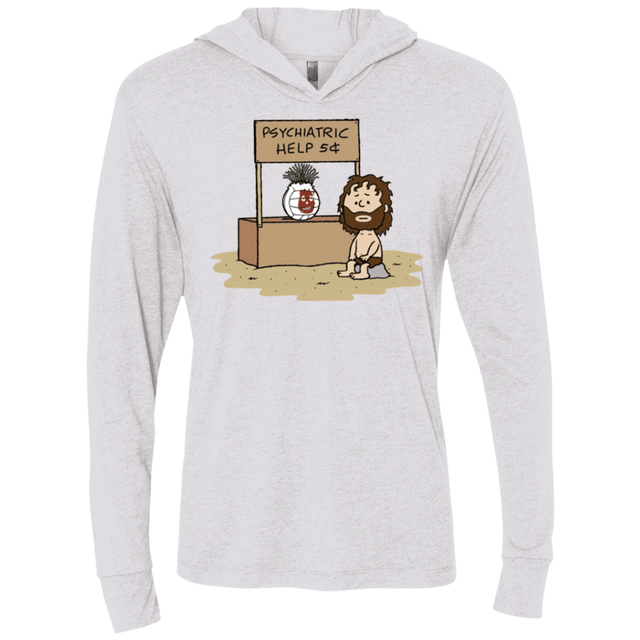 T-Shirts Heather White / X-Small Volleyball Help Triblend Long Sleeve Hoodie Tee