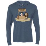 T-Shirts Indigo / X-Small Volleyball Help Triblend Long Sleeve Hoodie Tee