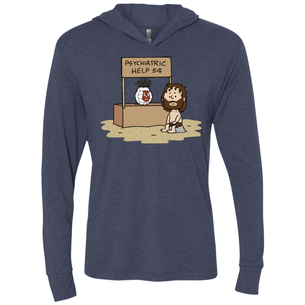 T-Shirts Vintage Navy / X-Small Volleyball Help Triblend Long Sleeve Hoodie Tee