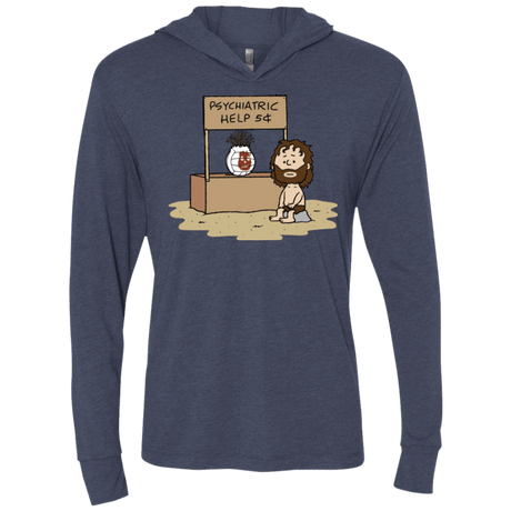 T-Shirts Vintage Navy / X-Small Volleyball Help Triblend Long Sleeve Hoodie Tee