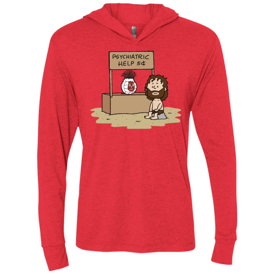 T-Shirts Vintage Red / X-Small Volleyball Help Triblend Long Sleeve Hoodie Tee