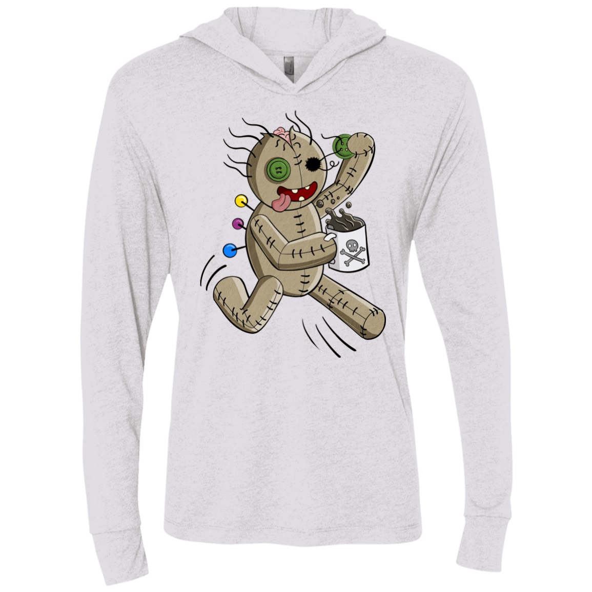 T-Shirts Heather White / X-Small Voodoo Coffee Runner Triblend Long Sleeve Hoodie Tee