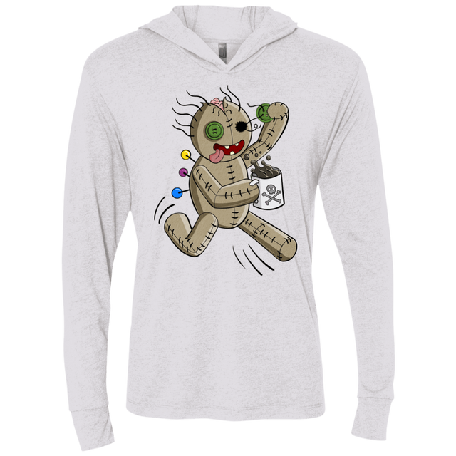 T-Shirts Heather White / X-Small Voodoo Coffee Runner Triblend Long Sleeve Hoodie Tee