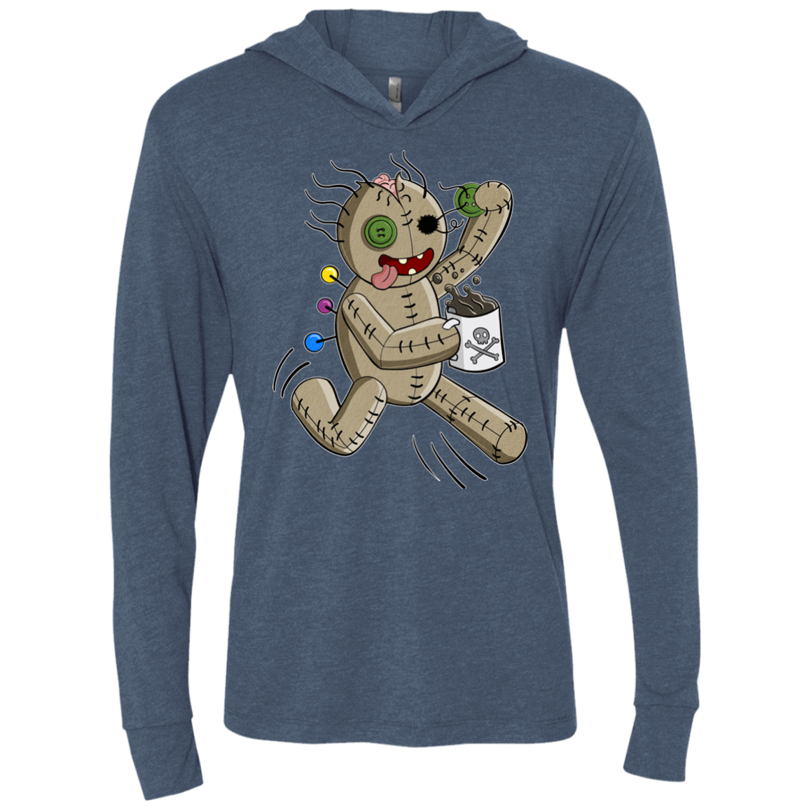 T-Shirts Indigo / X-Small Voodoo Coffee Runner Triblend Long Sleeve Hoodie Tee