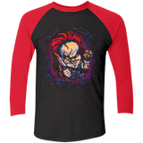T-Shirts Vintage Black/Vintage Red / X-Small Voodoo Doll of Death Men's Triblend 3/4 Sleeve