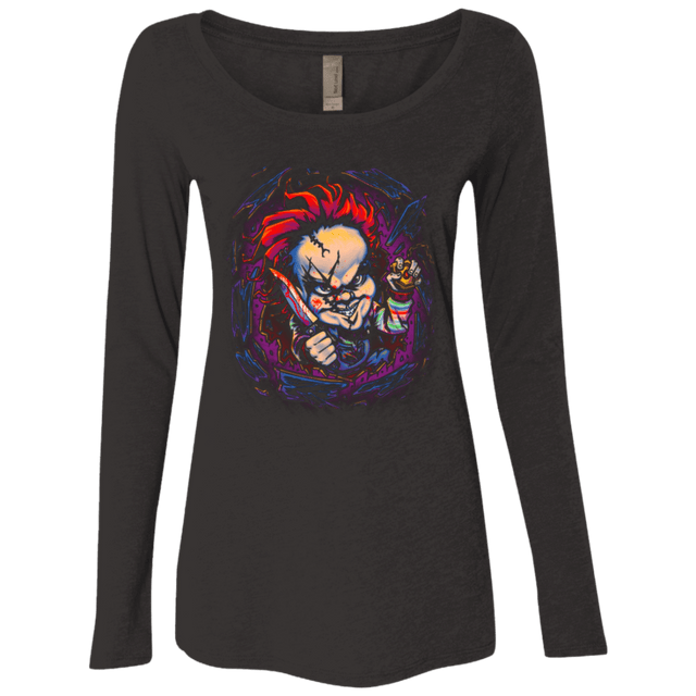 T-Shirts Vintage Black / Small Voodoo Doll of Death Women's Triblend Long Sleeve Shirt