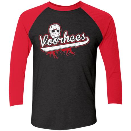 T-Shirts Vintage Black/Vintage Red / X-Small Voorhees Men's Triblend 3/4 Sleeve