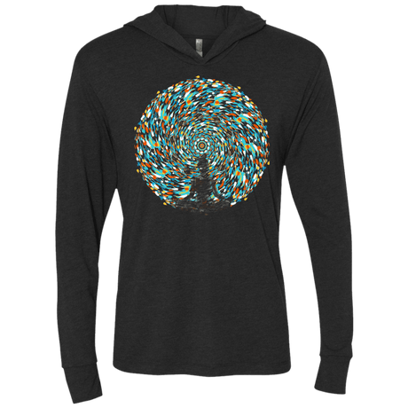 T-Shirts Vintage Black / X-Small Vortex Bending Triblend Long Sleeve Hoodie Tee