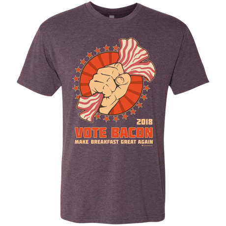 T-Shirts Vintage Purple / Small Vote Bacon In 2018 Men's Triblend T-Shirt