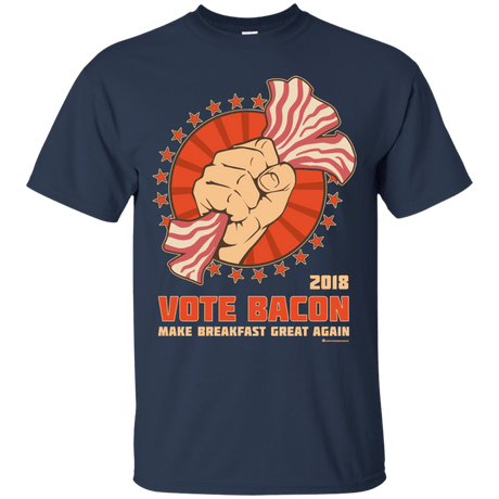 T-Shirts Navy / Small Vote Bacon In 2018 T-Shirt
