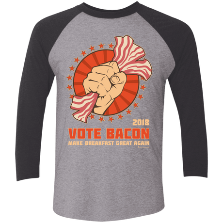 T-Shirts Premium Heather/Vintage Black / X-Small Vote Bacon In 2018 Triblend 3/4 Sleeve