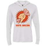 T-Shirts Heather White / X-Small Vote Bacon In 2018 Triblend Long Sleeve Hoodie Tee