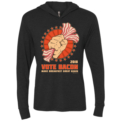 T-Shirts Vintage Black / X-Small Vote Bacon In 2018 Triblend Long Sleeve Hoodie Tee
