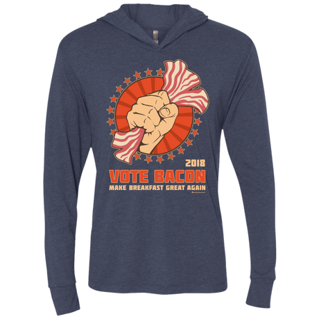 T-Shirts Vintage Navy / X-Small Vote Bacon In 2018 Triblend Long Sleeve Hoodie Tee