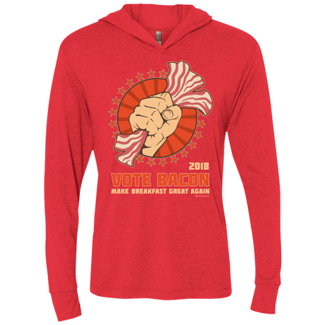 T-Shirts Vintage Red / X-Small Vote Bacon In 2018 Triblend Long Sleeve Hoodie Tee