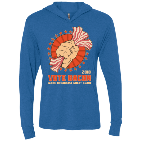T-Shirts Vintage Royal / X-Small Vote Bacon In 2018 Triblend Long Sleeve Hoodie Tee
