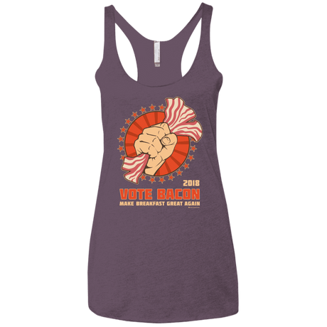 T-Shirts Vintage Purple / X-Small Vote Bacon In 2018 Women's Triblend Racerback Tank