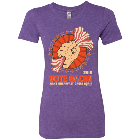 T-Shirts Purple Rush / Small Vote Bacon In 2018 Women's Triblend T-Shirt