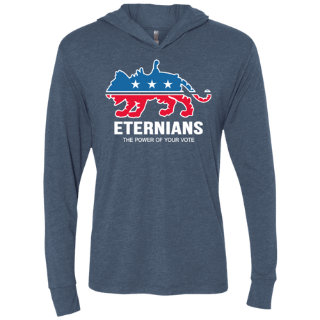 T-Shirts Indigo / X-Small Vote Eternians Triblend Long Sleeve Hoodie Tee
