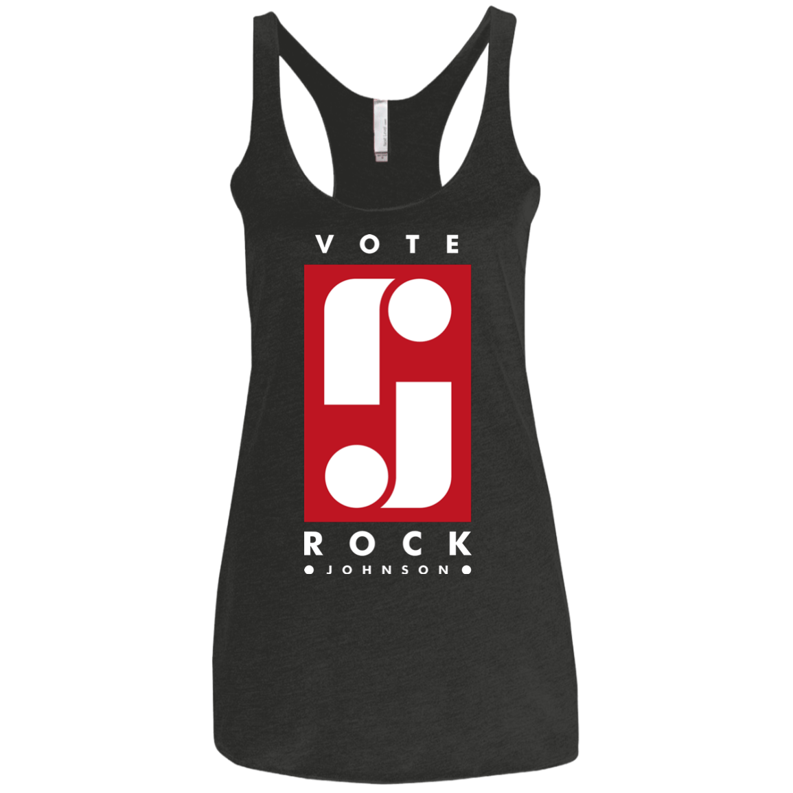 Vote Rock Johnson Women's Triblend Racerback Tank