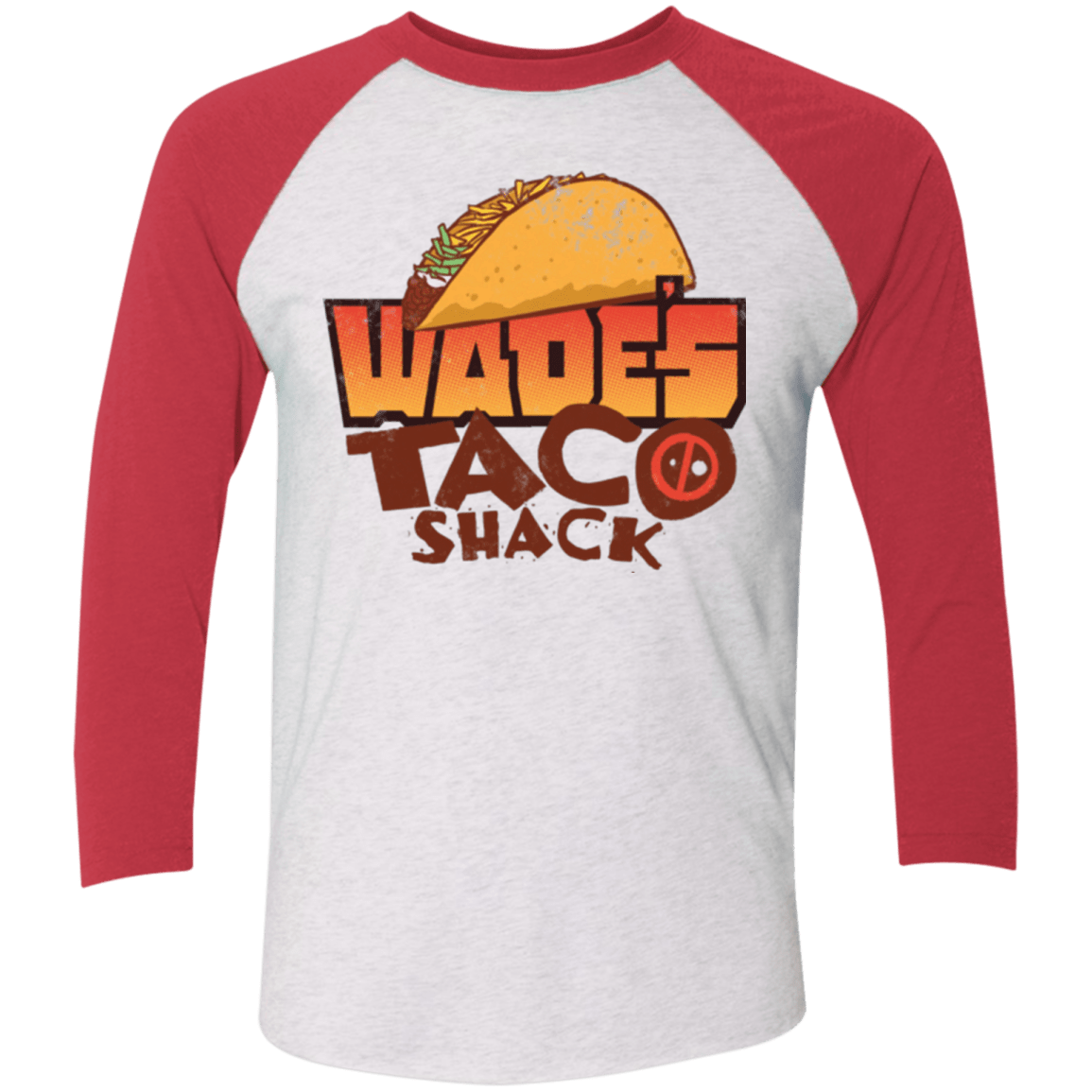 T-Shirts Heather White/Vintage Red / X-Small Wade Tacos Triblend 3/4 Sleeve