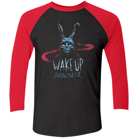 T-Shirts Vintage Black/Vintage Red / X-Small Wake up 28064212 Men's Triblend 3/4 Sleeve