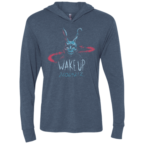 T-Shirts Indigo / X-Small Wake up 28064212 Triblend Long Sleeve Hoodie Tee