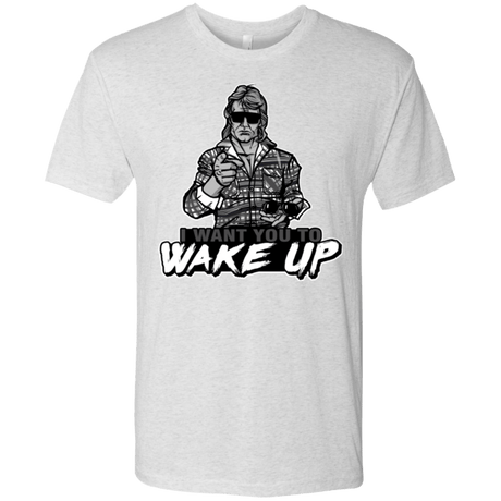 T-Shirts Heather White / Small Wake Up Men's Triblend T-Shirt