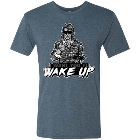 T-Shirts Indigo / Small Wake Up Men's Triblend T-Shirt