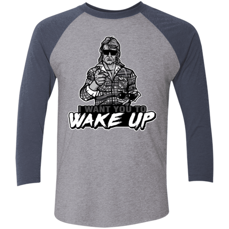 T-Shirts Premium Heather/Vintage Navy / X-Small Wake Up Triblend 3/4 Sleeve
