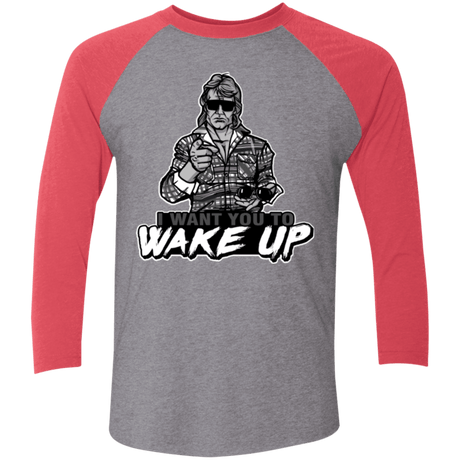 T-Shirts Premium Heather/Vintage Red / X-Small Wake Up Triblend 3/4 Sleeve